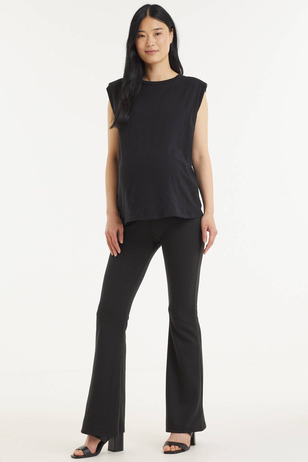 ONLY MATERNITY low waist flared zwangerschapsbroek Fever zwart