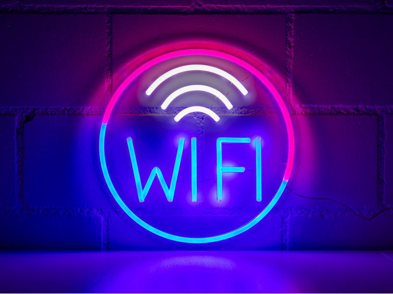 Vegas Lights LED Dekolicht Neonschild Wi-Fi Zone 30 x 30 cm Dekorative Innenbeleuchtung