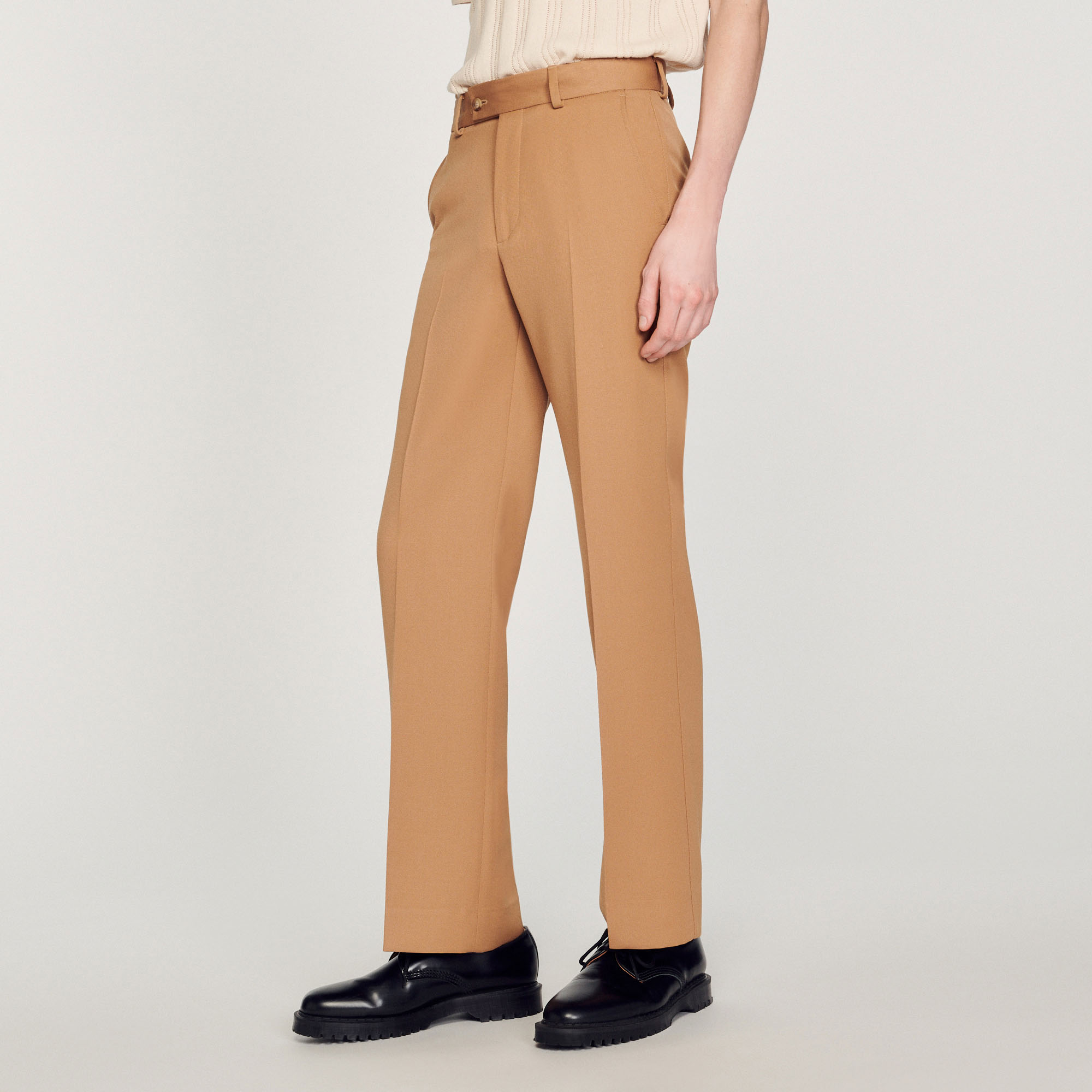 Pantalon en laine melangee