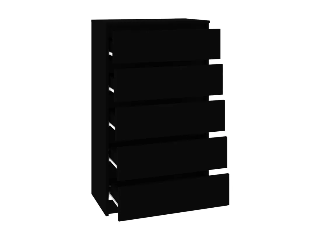Commode Noir 60x36x103 cm Bois d'ingénierie