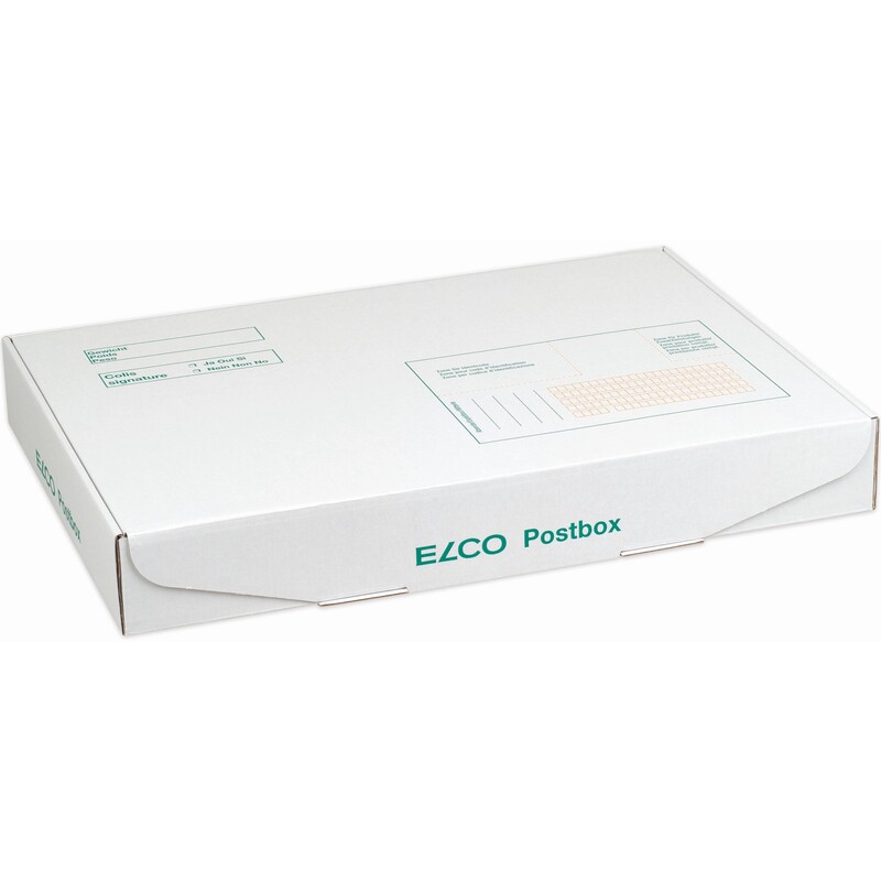 Elco Versandkarton Postbox, 350 x 250 x 50 mm, weiss, 5 Stück