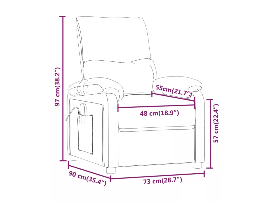 Fauteuil inclinable électrique Crème Tissu