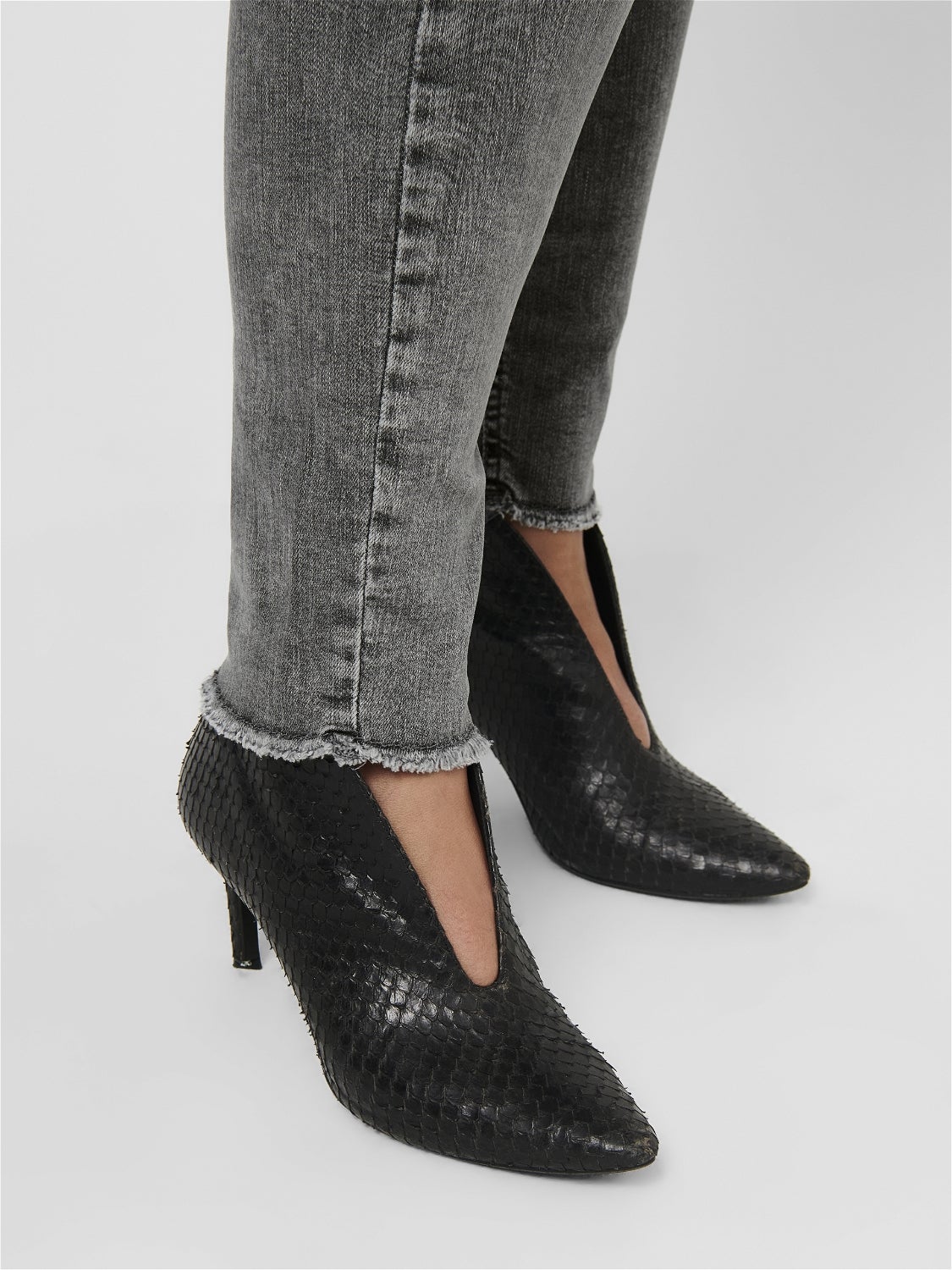 CARWILLY Mittlere Taille Skinny Fit Jeans Grey Denim