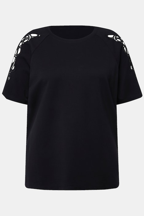 Sweatshirt, Spitze, Rundhals, Raglan-Halbarm