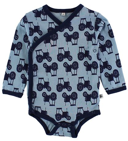 Pippi Baby Wickel-Bodys - 4er-Pack - Blau/Grau m. Print