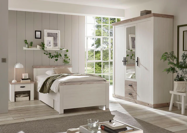 Home affaire Bett »Florenz Doppelbett Landhausstil Bettgestell (100,140 oder 180/200cm)« aus FSC®-zertifiziertem Holzwerkstoff, in 3 Breiten
