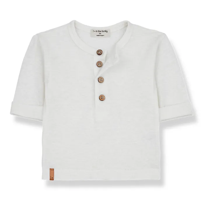 1+ in the family T-Shirt Manches Longues en Lin Beto | Ecru