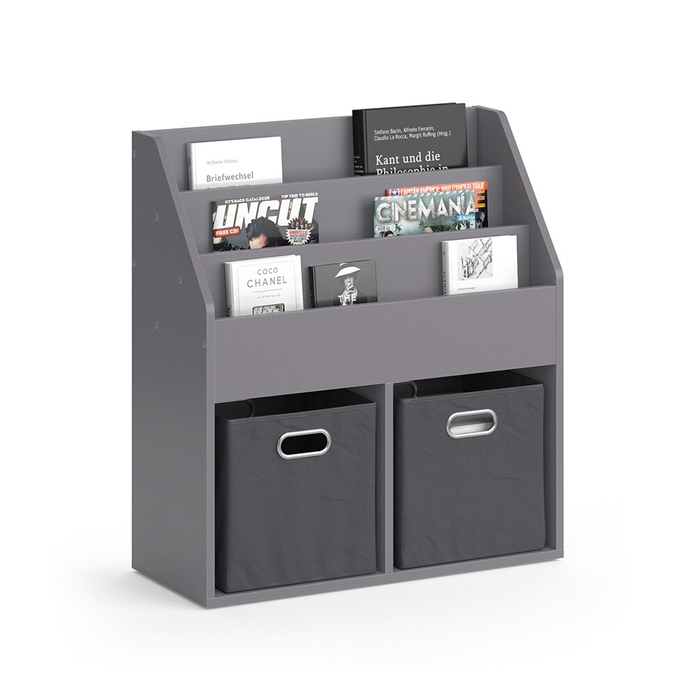 Vicco Bücherregal Aufbewahrungsregal Regal Luigi Grau Würfelregal Faltbox Ablage