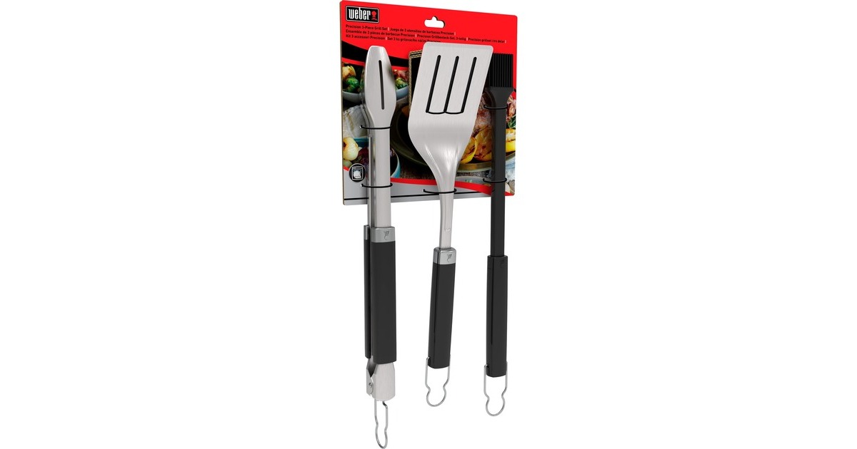 Weber3-delige Precision barbecueset grillbestek  (Roestvrij staal/zwart)