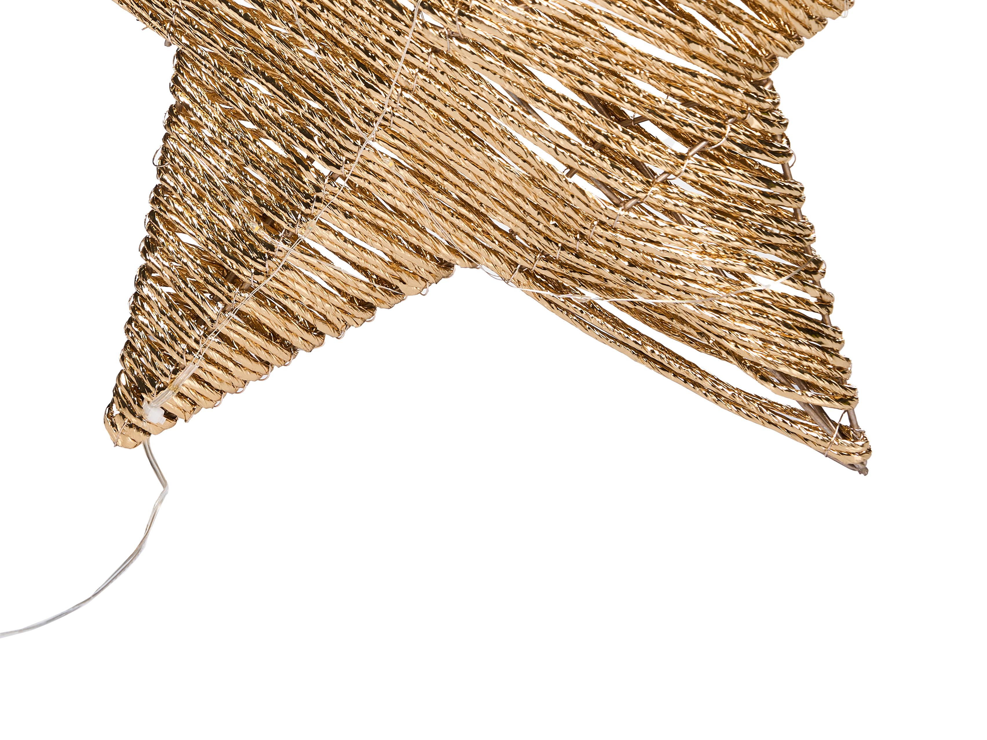 Set van 2 kerstdecoraties LED HAMPEN Ster 24/30 cm Goud