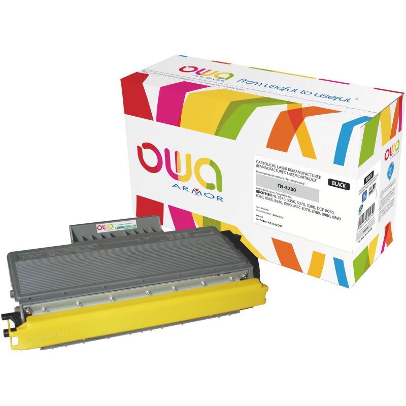 Toner Owa compatible Brother TN3280 noir pour imprimante laser