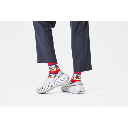 Happy Socks Gingerbread Stripe Strømper, Red, 41-46