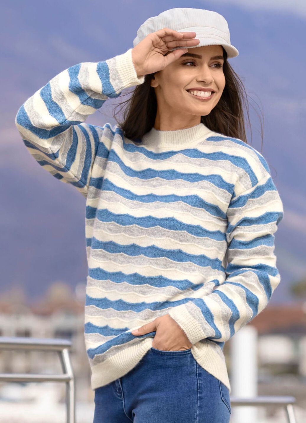 Pullover mit Wellenmuster