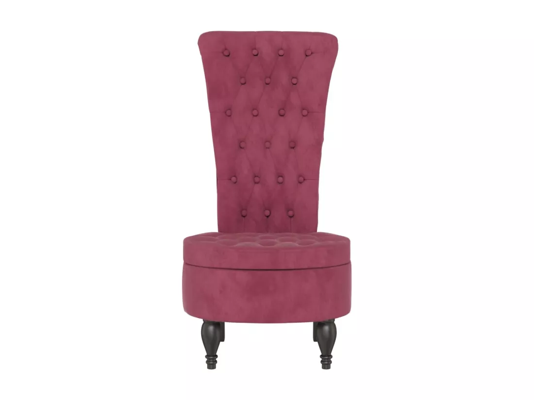 Chaise à dossier haut rouge bordeaux conception de bouton