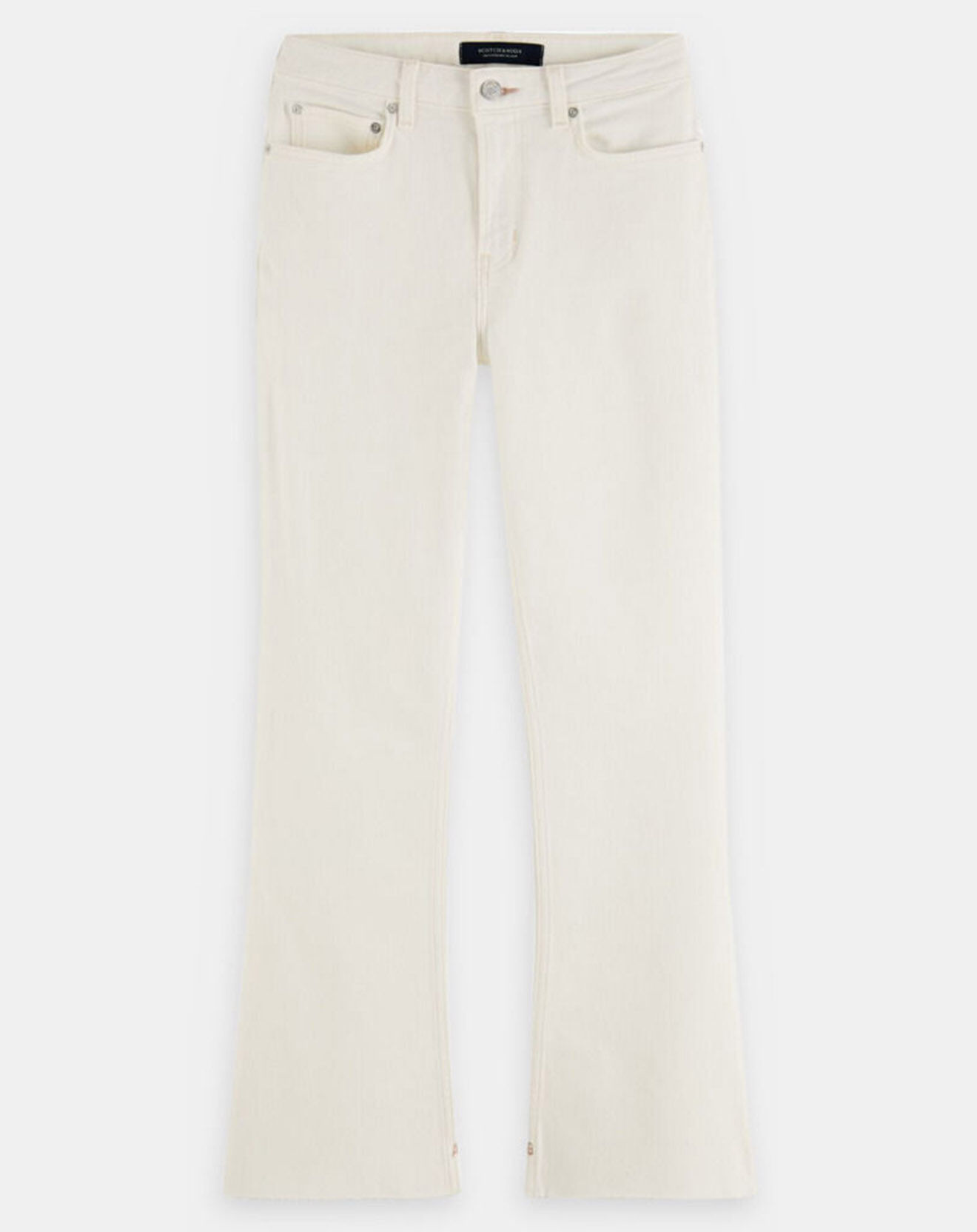 Scotch & Soda Jean Taille haute Flare Crop blanc