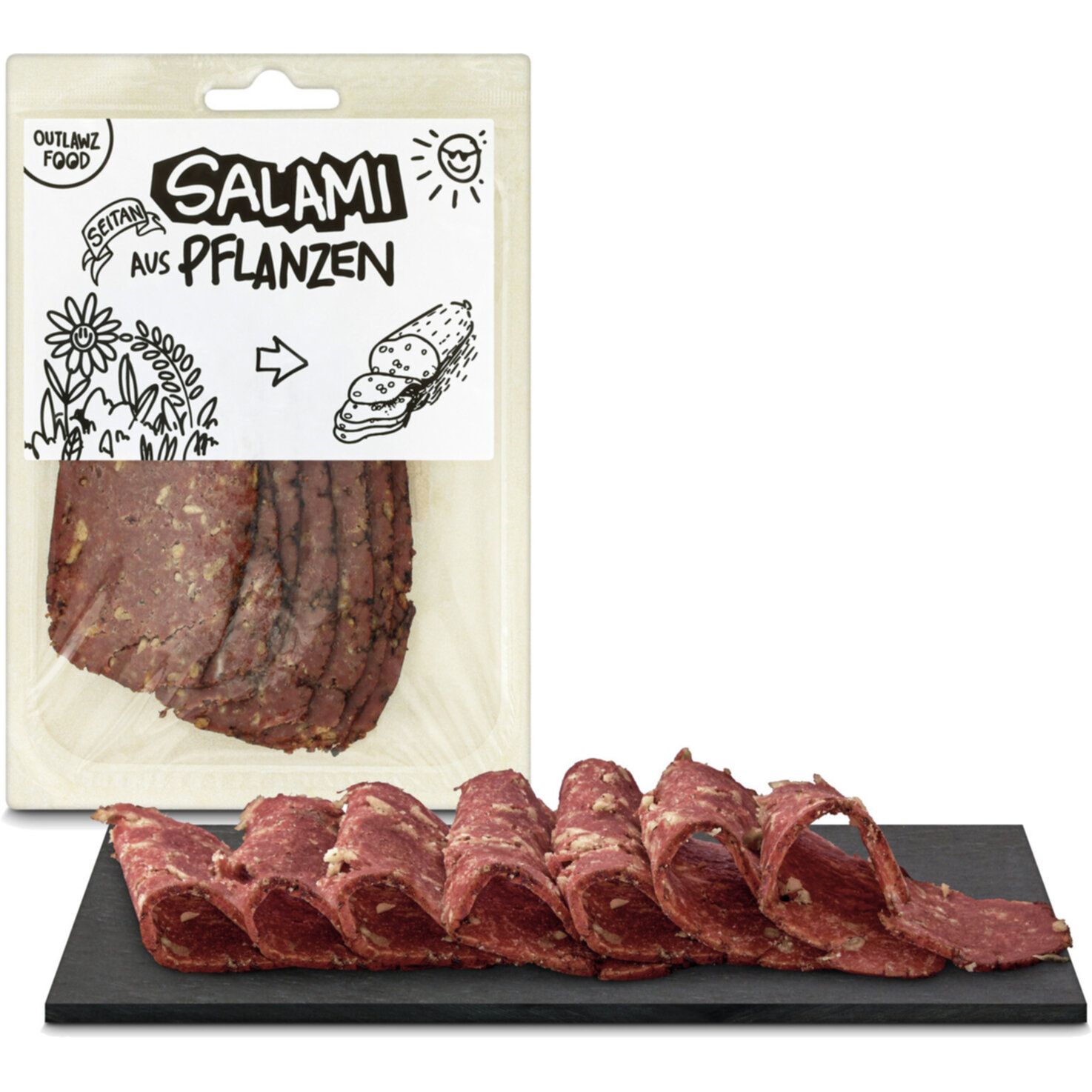 Outlawz Food pflanzliche Alternative zu Salami -