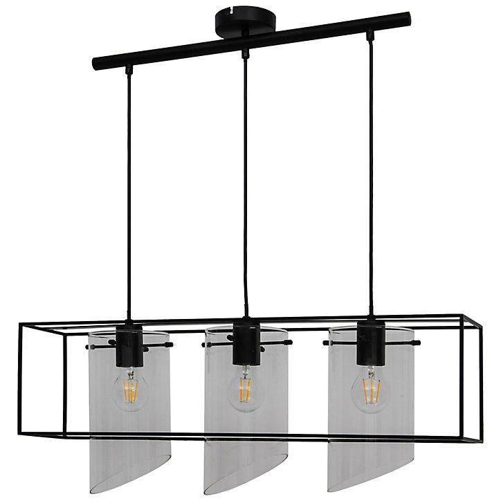 Suspension Daluiz 3 ampoules E27 IP20 noir