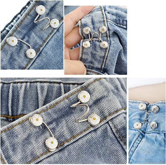 (30mm) Taillenschnalle Hosenbund Knopf Abnehmbarer Jeans Druckknopf - Blume