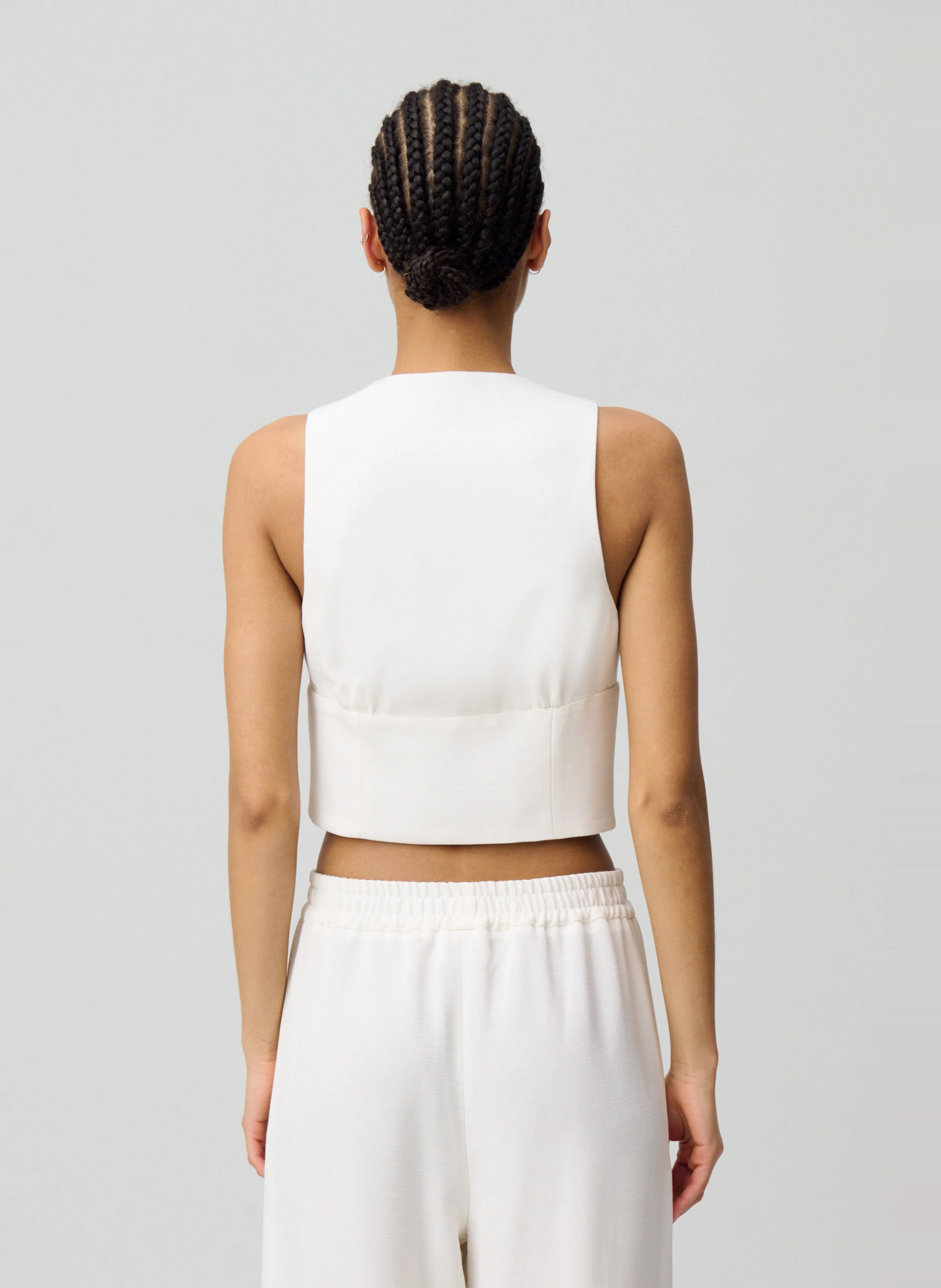 Top veston boutonné | Blanc