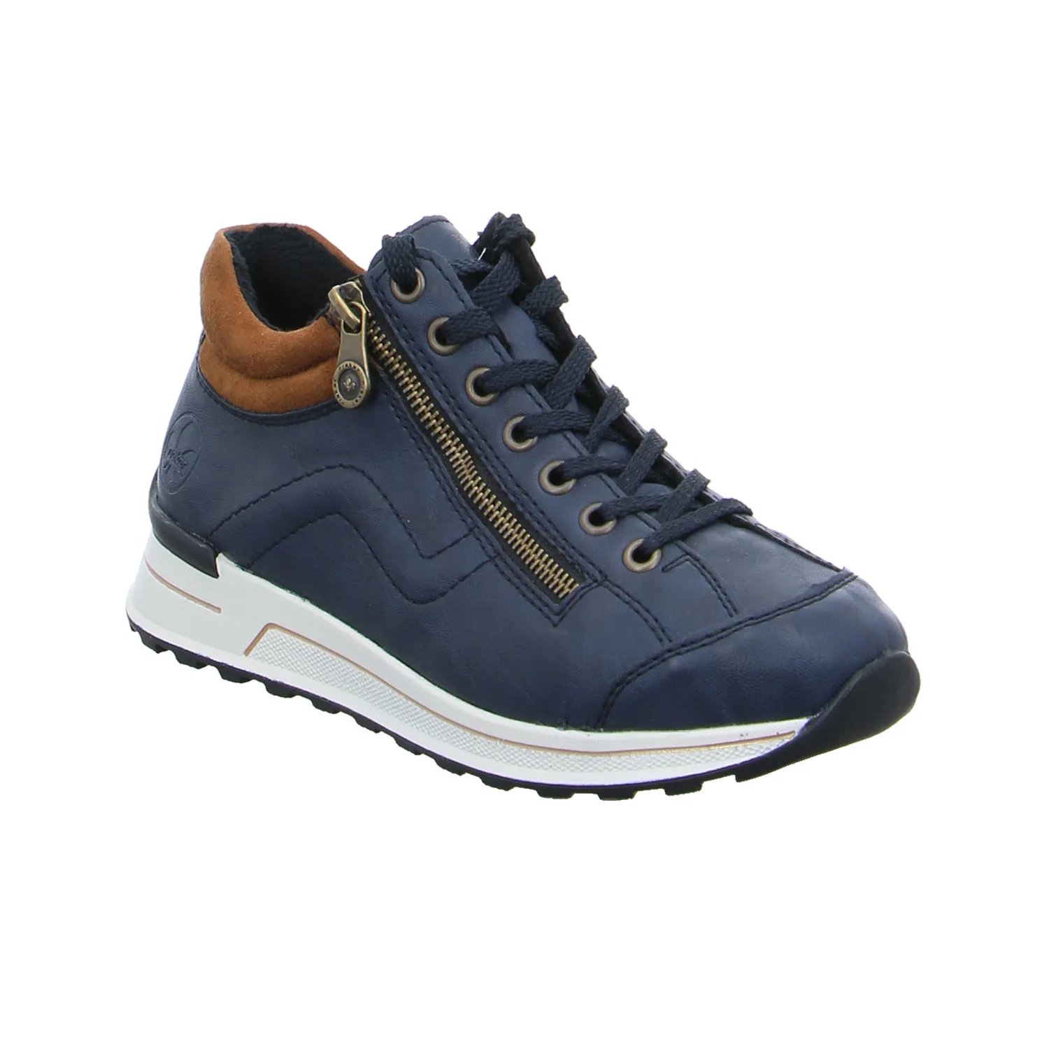 RIEKER Comfort-Mid Cut Sneaker Blau Lederimitat