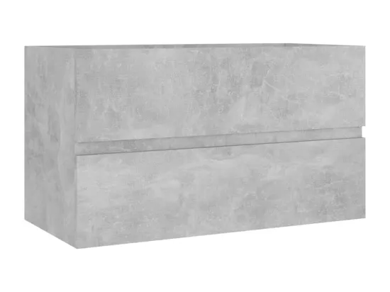 Armoire d'évier et lavabo intégré gris béton bois d'ingénierie
