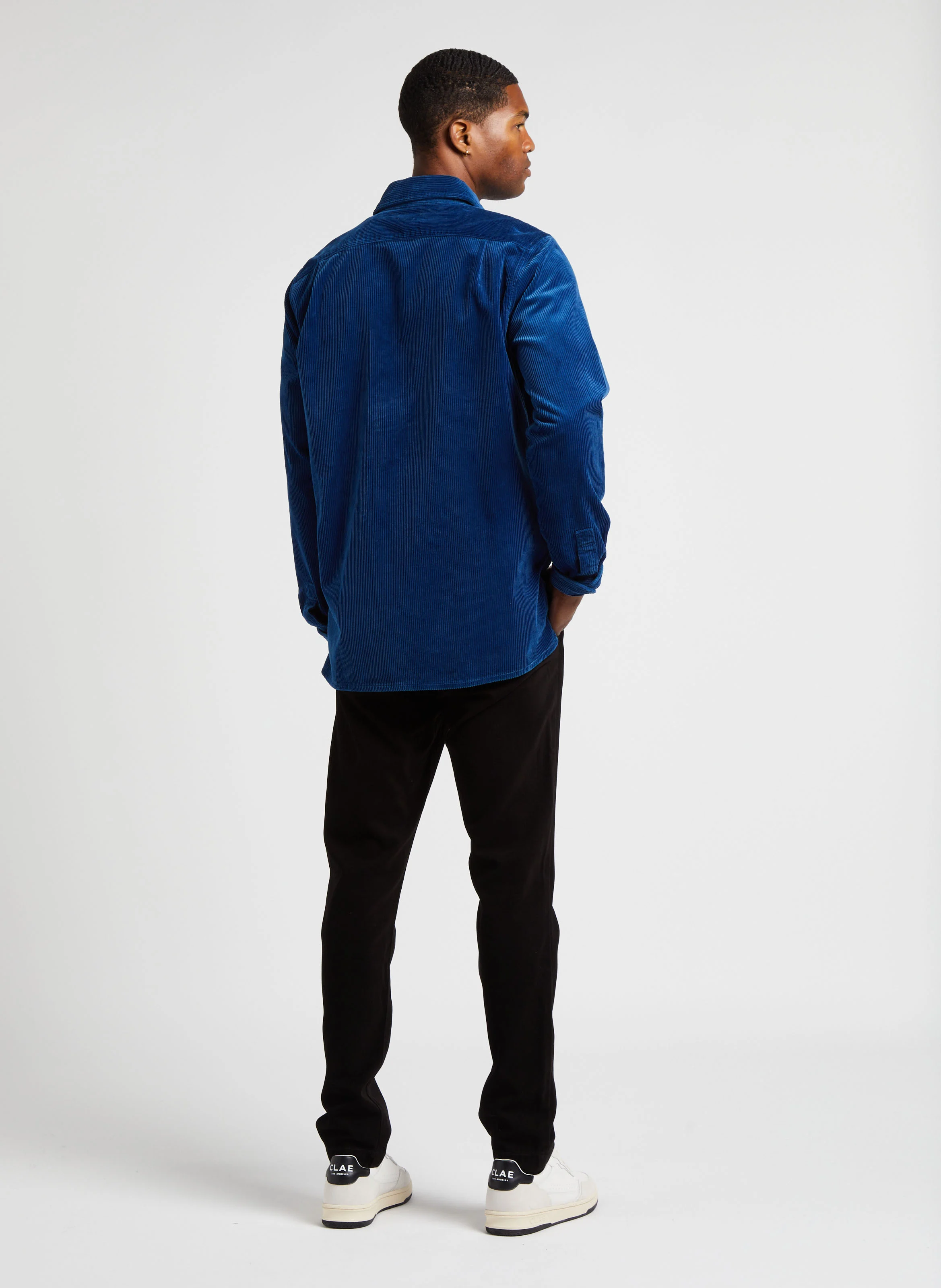 Surchemise droite col classique en coton | Bleu