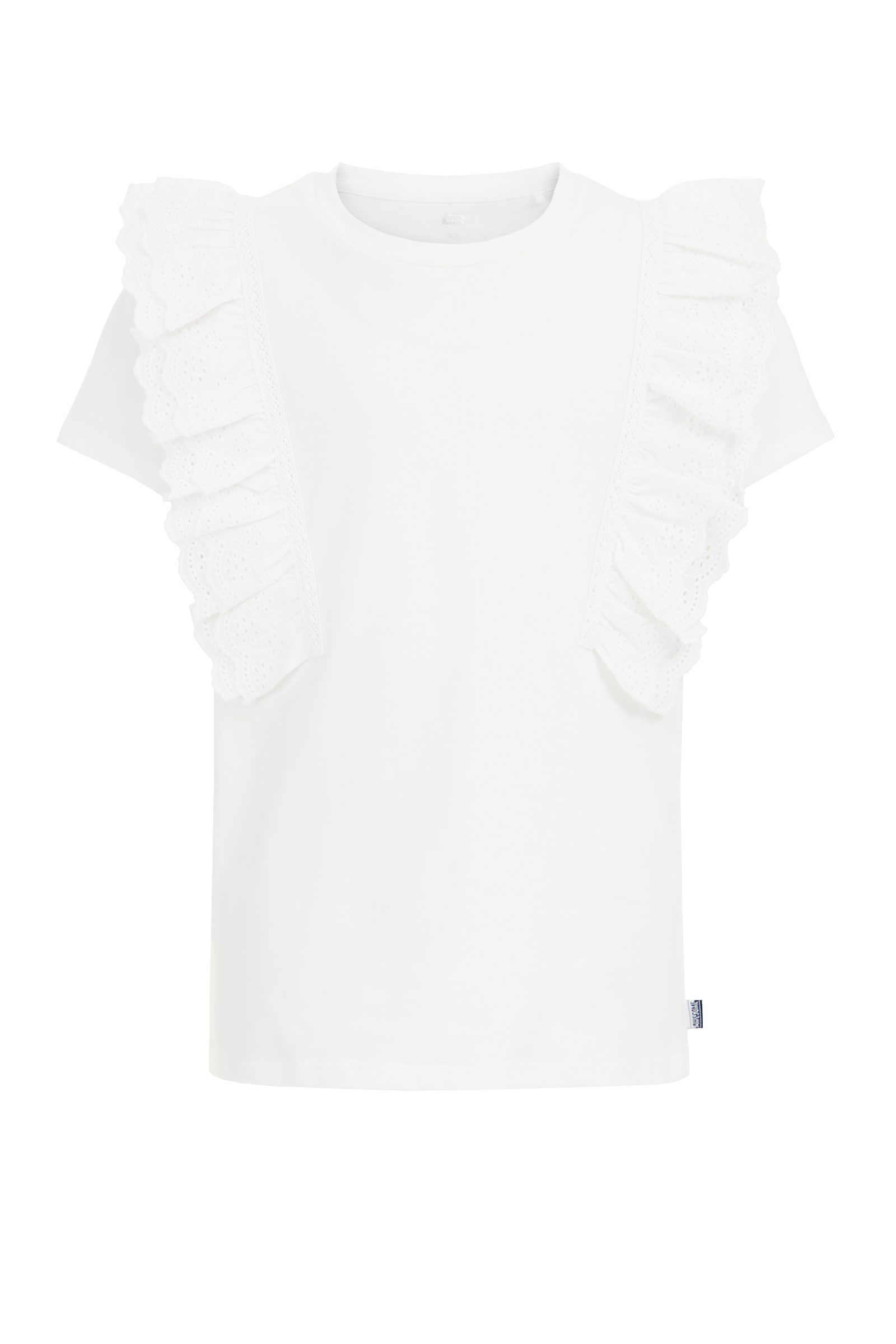 Meisjes T-shirt met ruches WE Fashion Wit