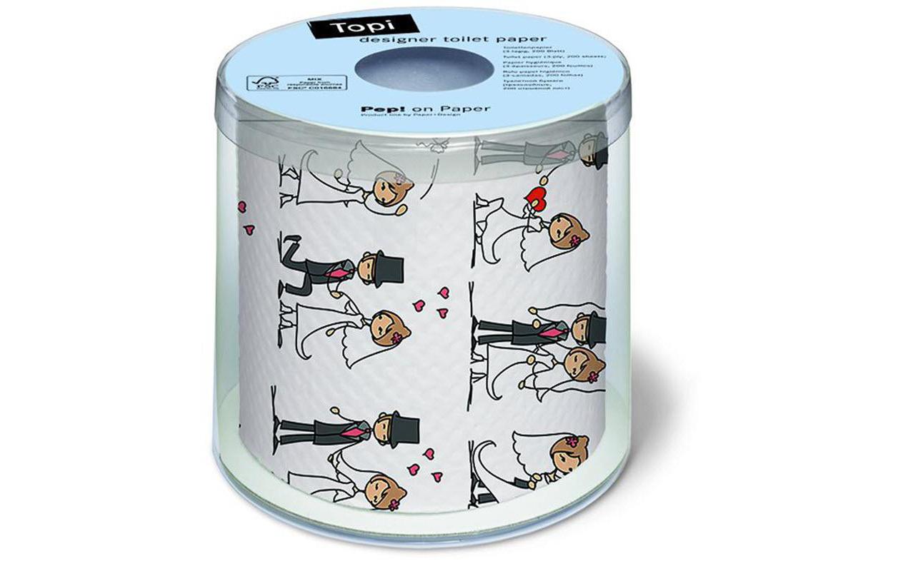 Toilettenpapier Wedding 1 Rollen, 3-lagig, MehrfarbigWC Papier mit Brautpaar