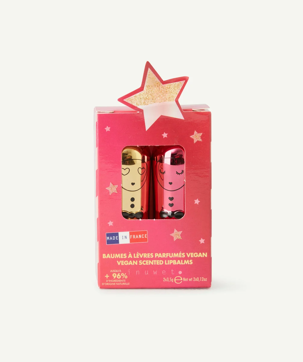 INUWETCOFFRET DUO BAUME À LÈVRES HYDRATANTS ÉTOILE MÉTAL CHEESECACKE ET POMME D'AMOUR VEGAN