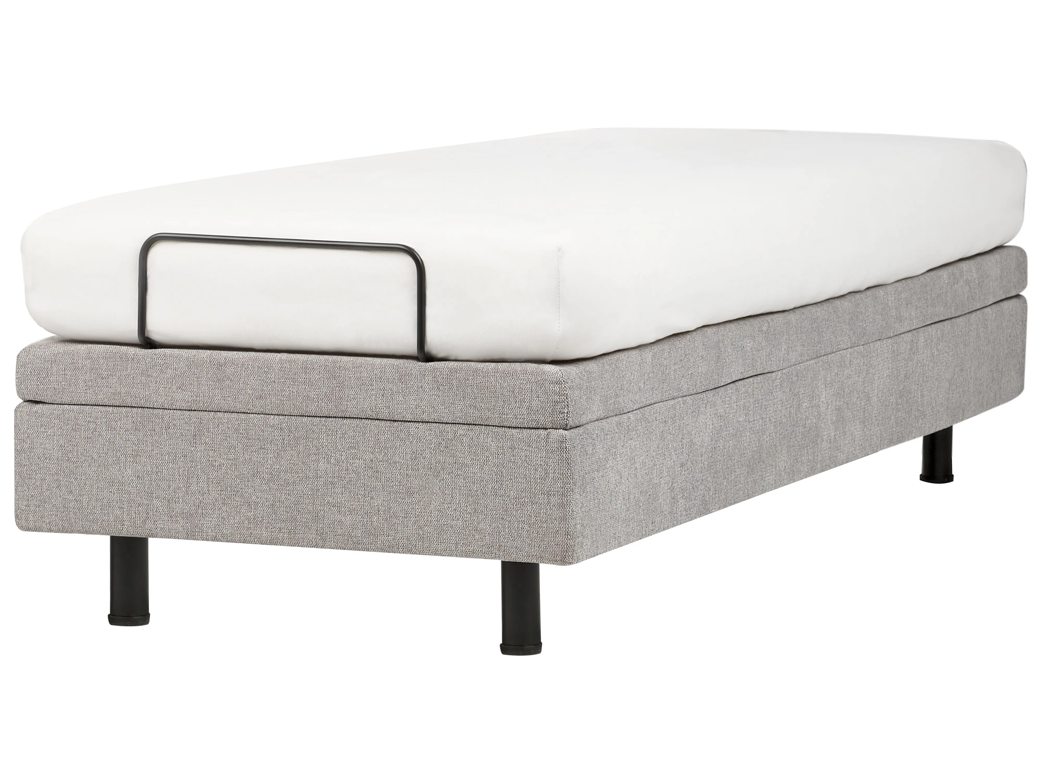 Verstelbaar bed zonder hoofdbord Stof CASTELLAN 80 x 200 cm Lichtgrijs