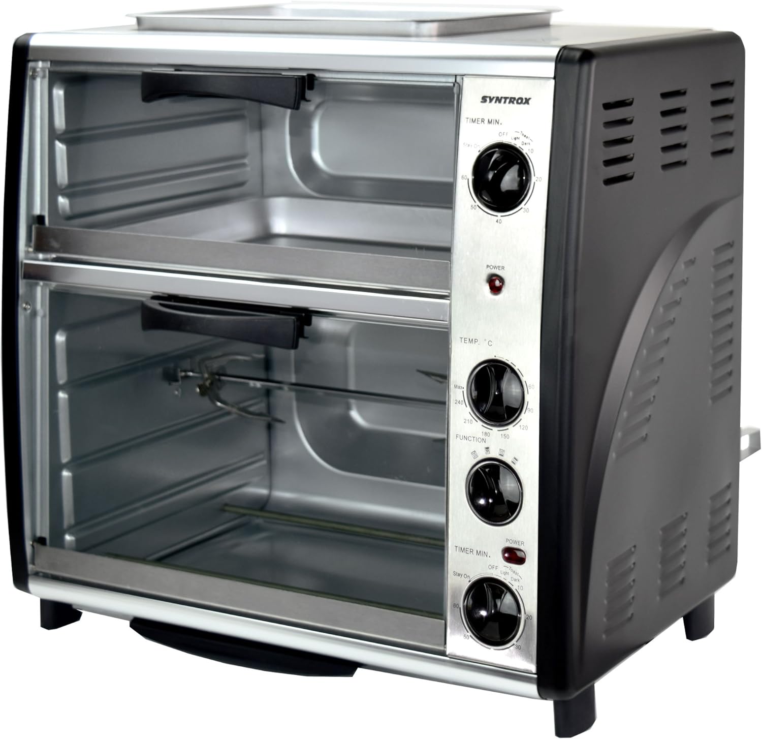 Syntrox Germany 42 Liter Edelstahl Doppel Backofen mit Barbecue