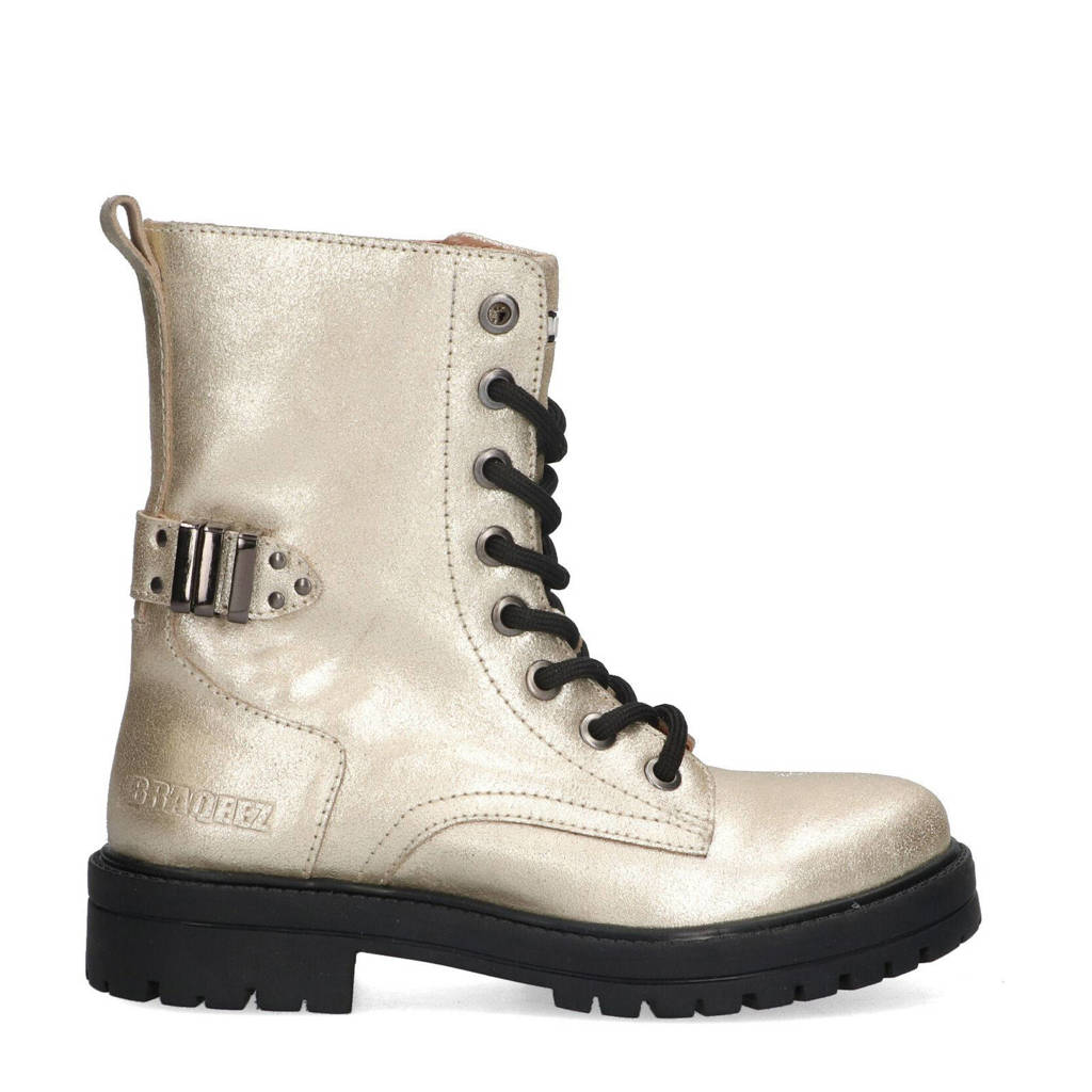 Braqeez Leah Leapleren veterboots goud