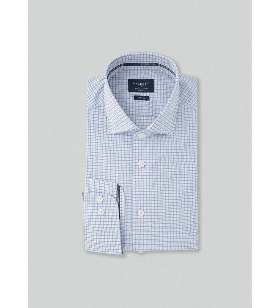 Camisa xadrez Hackett Mel com listras azuis