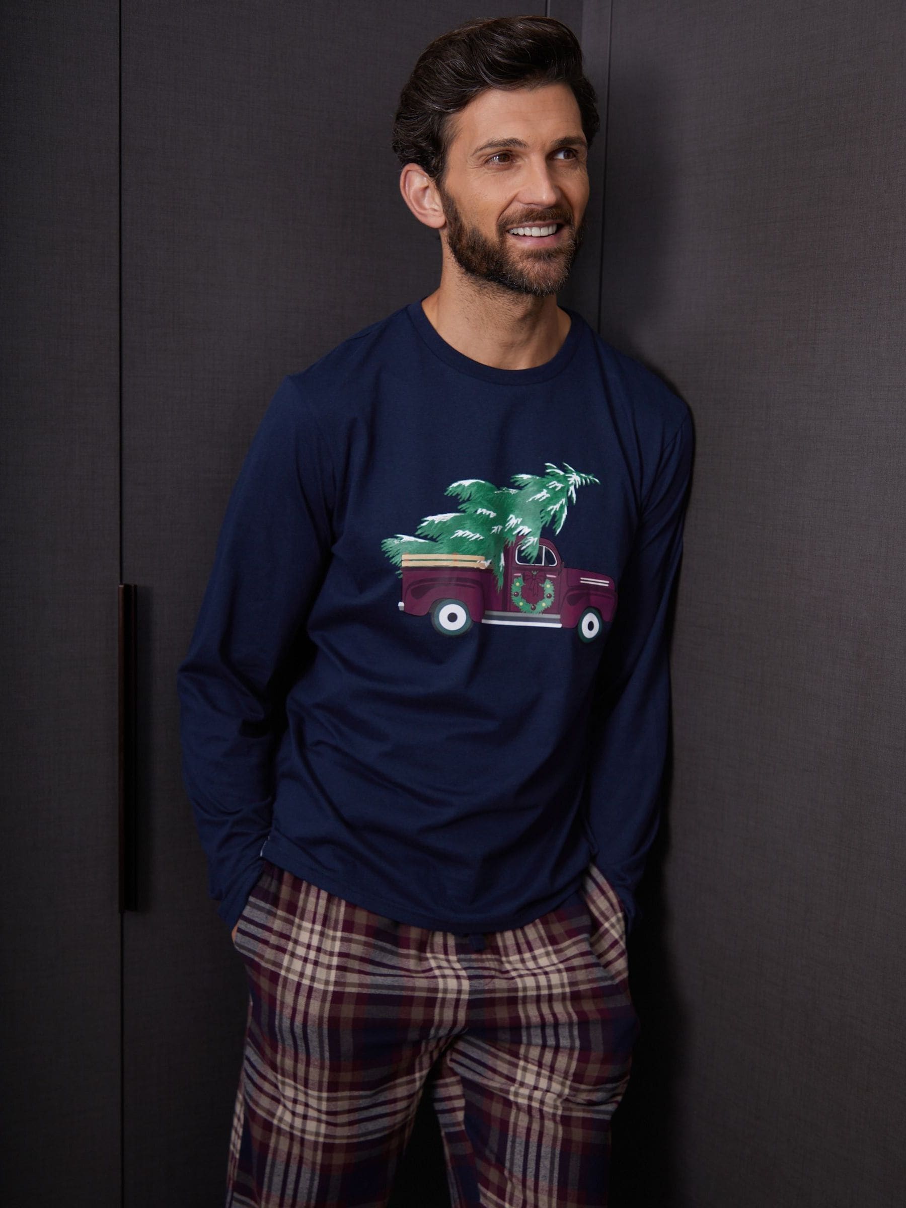 Threadbare Christmas Truck Graphic Long Pyjamas Set