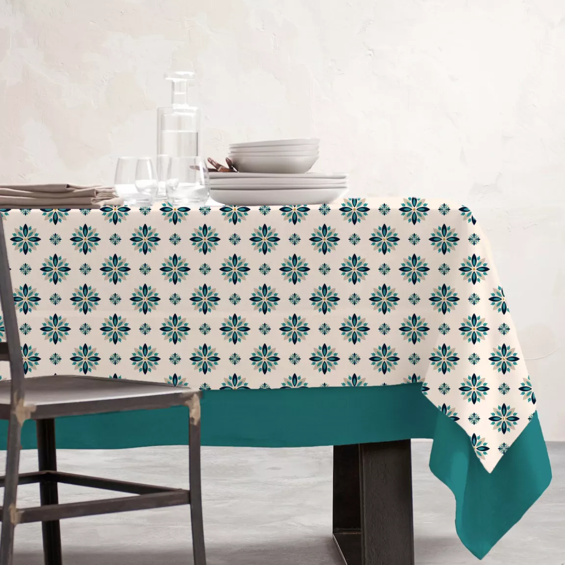 Nappe rectangulaire coton enduit (150 x 250 cm) Porto Multicolore