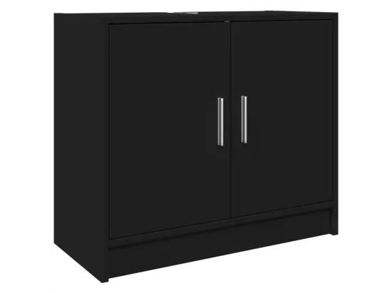 Armoire d'évier noir 63x29x55 cm bois d'ingénierie