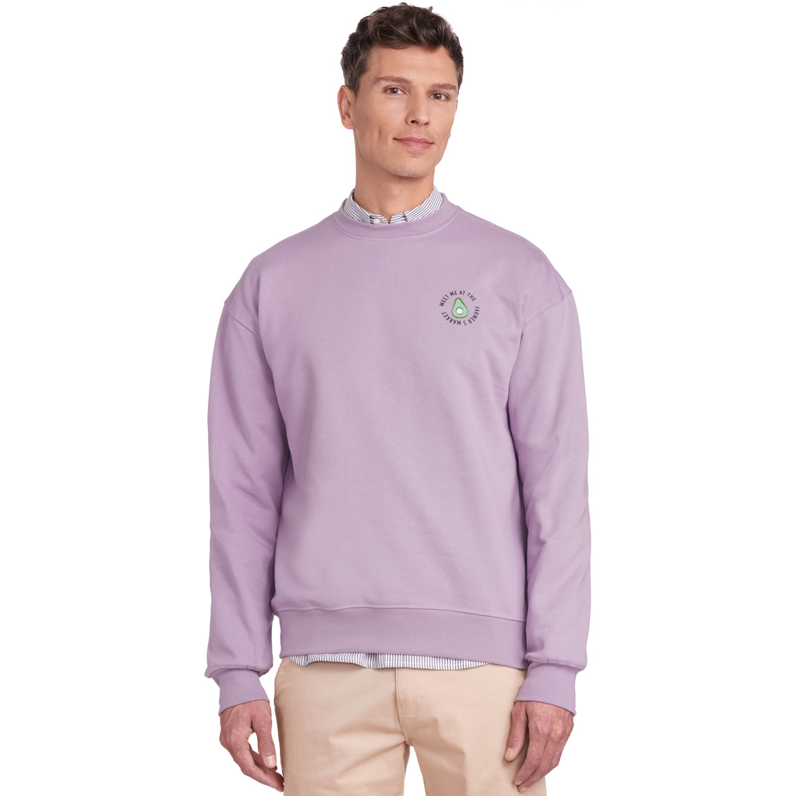 Jonas Nielsen Herren Sweatshirt mit großem Rücken-Print helllila