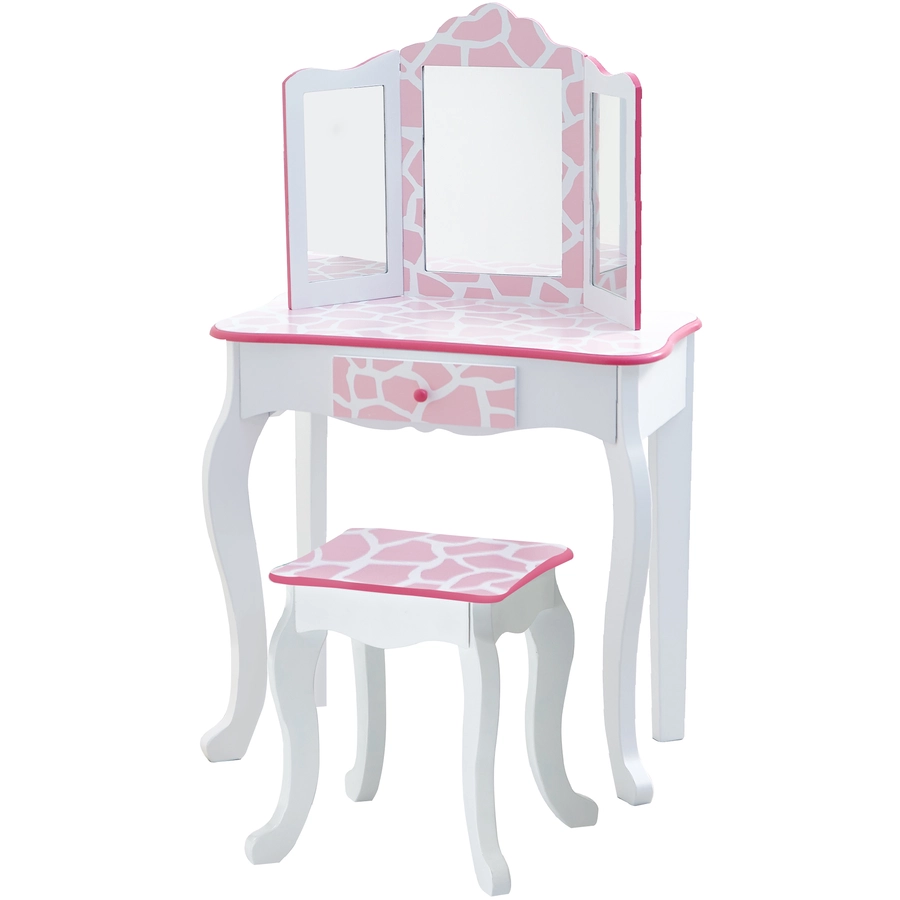 Teamson Kids Schminktisch mit Hocker, Giraffe