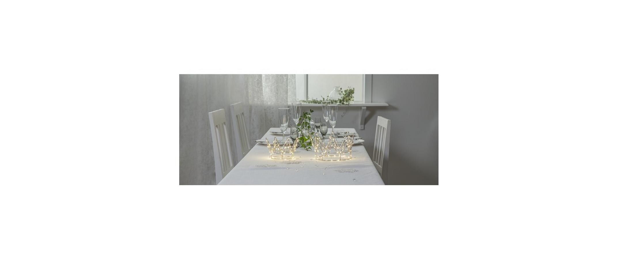 Crown, 120 LED, SilberLED Tischdekoration
