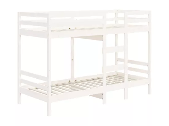 Lit superposé Blanc 75x190 cm Bois de pin massif