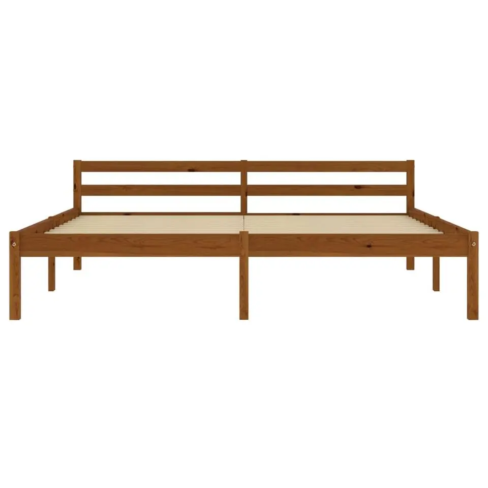 vidaXL - Tweepersoonbed - Honingbruin - Massief grenenhout - 160x200 cm