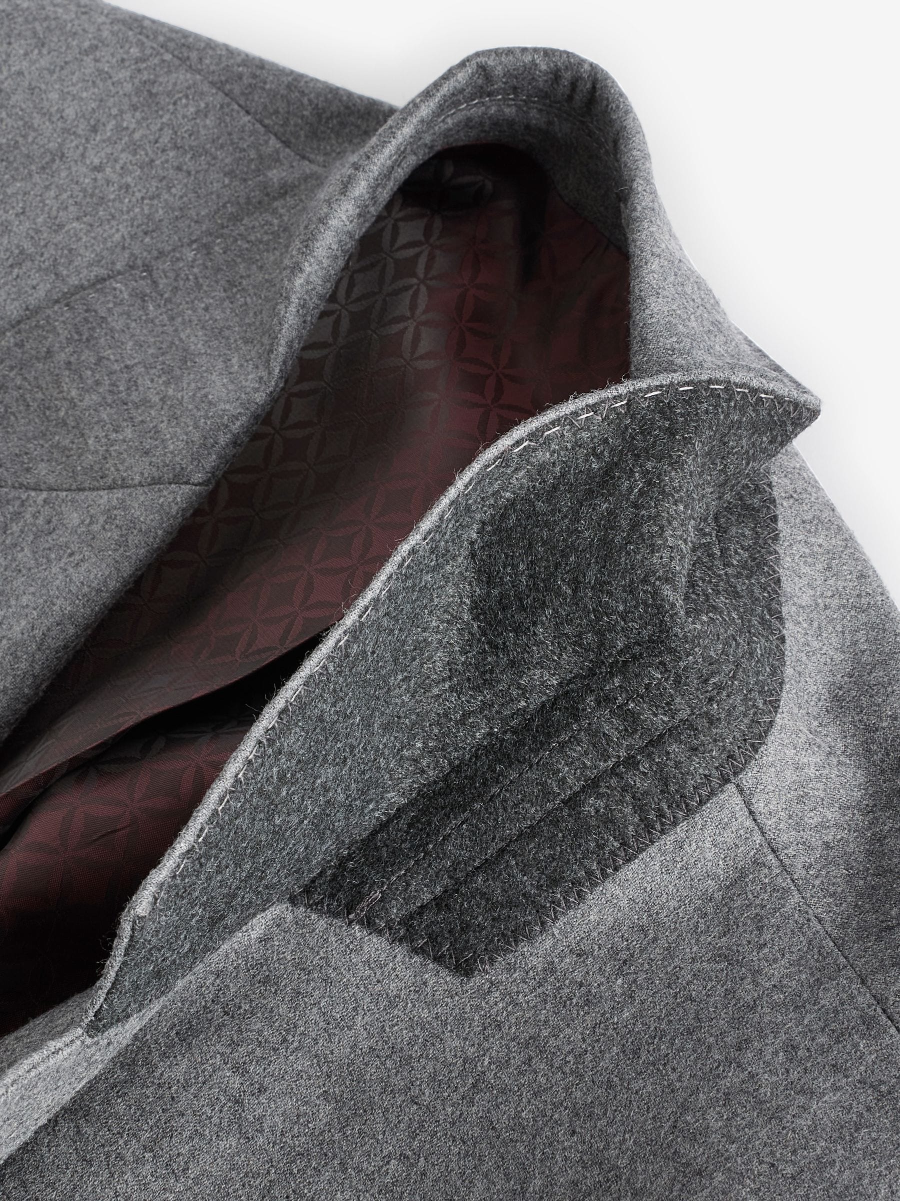 Grijs - Slim Fit - Signature Zignone Italian Wool Cashmere Blend Flannel Suit Jacket
