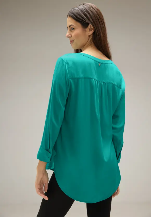 Longbluse in Unifarbe - iced green