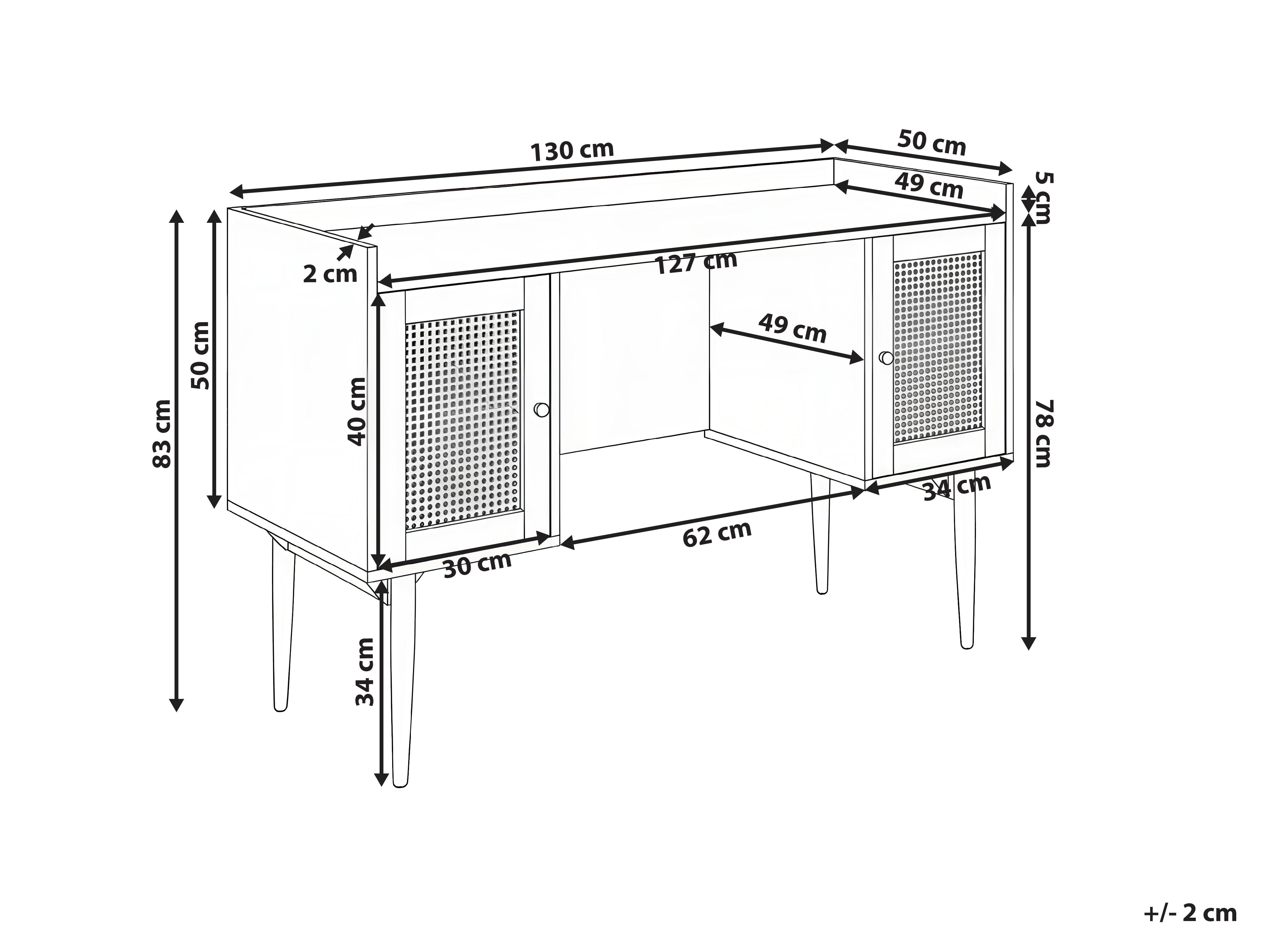 Bureau RATANA Lichtbruin 130 cm 50 cm