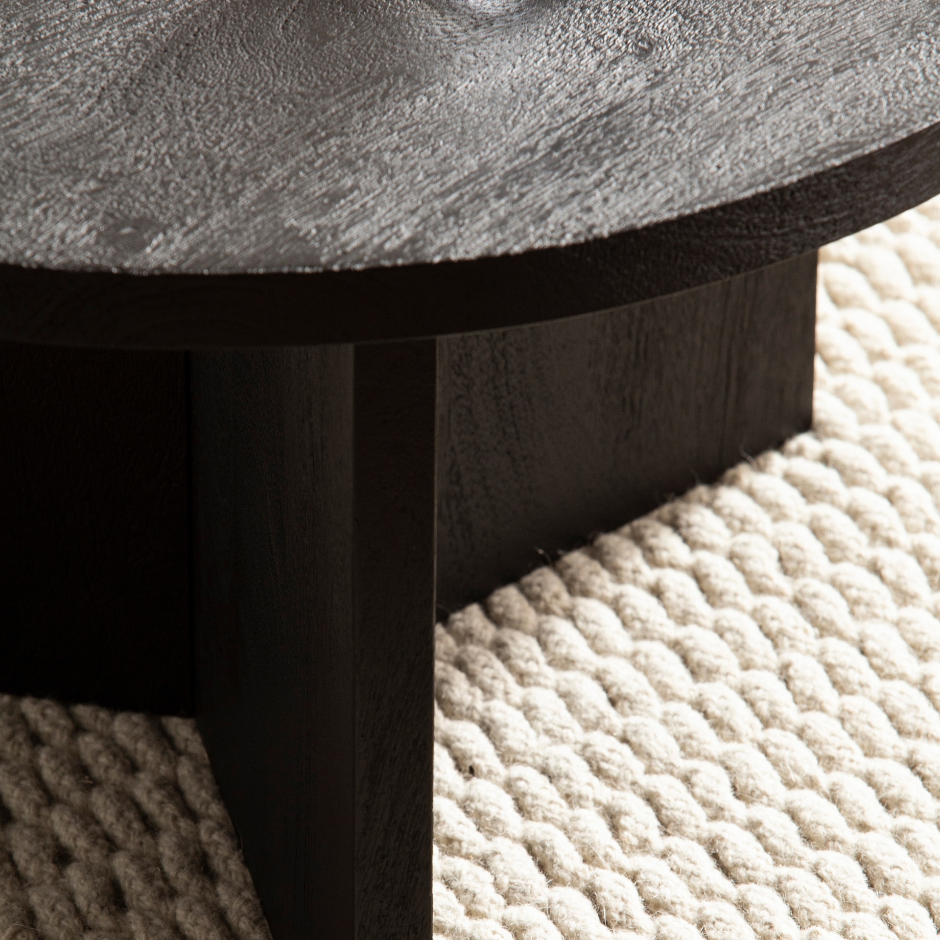 Couchtisch 60 cm Mango massiv Schwarz