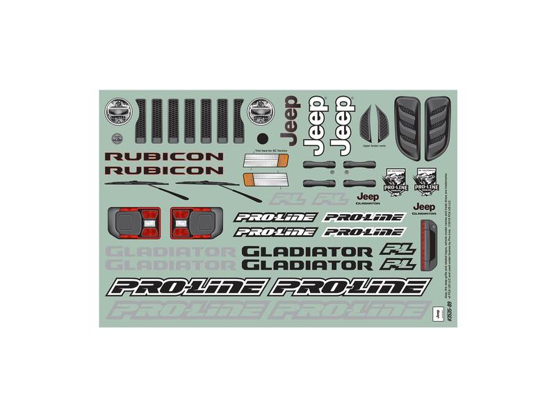 Proline Karosserie Jeep Gladiator Rubicon unlackiert, 1:10 Karosserie für Short Course und Monster Trucks