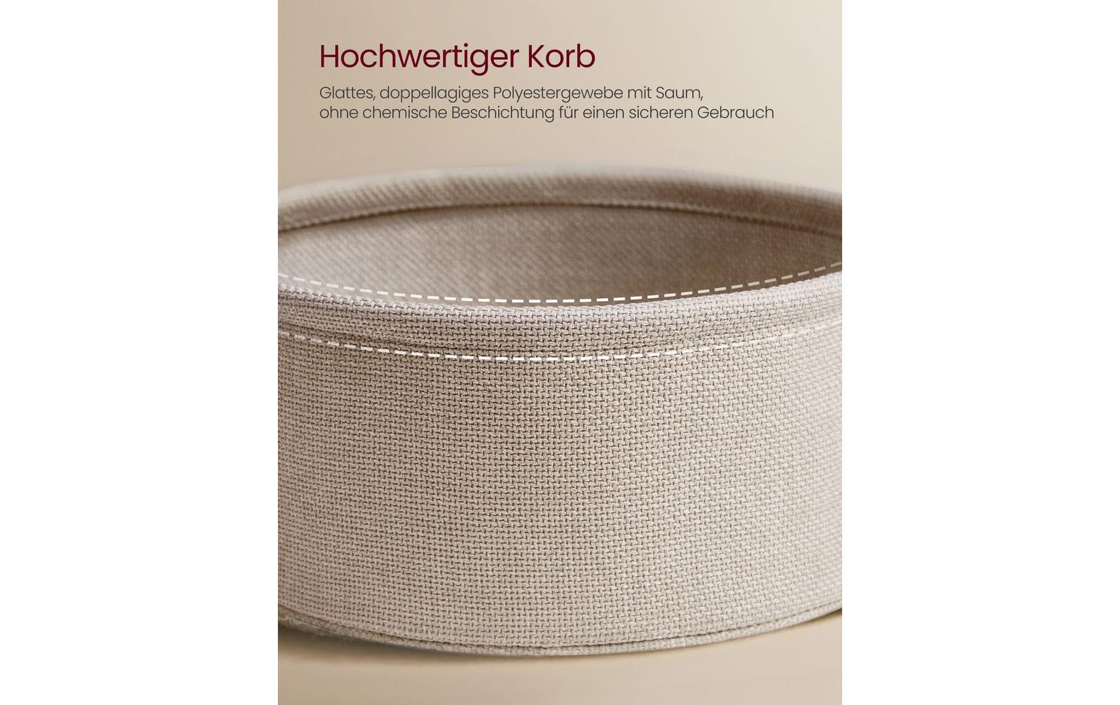 Couchtisch 75 x 45 cm, Beige/Weiss<br>Wohnzimmertisch mit Ablage & Korb