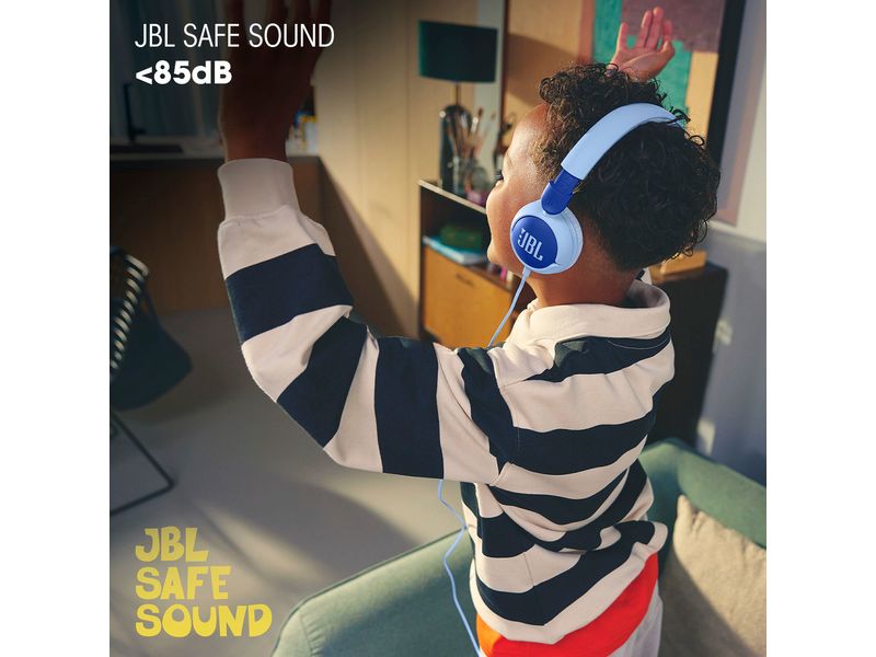 JBL On-Ear-Kopfhörer JR320 Blau Kabelgebundene Kinderkopfhörer mit reduzierter Lautstärke