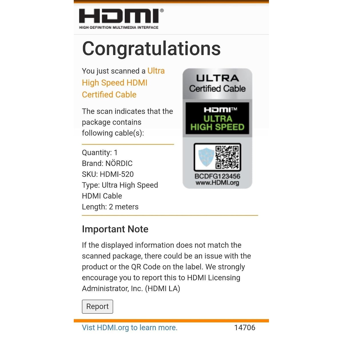 NÖRDIC CERTIFIED CABLES 2m Ultra High Speed ​​​​HDMI2.1 8K 60Hz 4K 120Hz 144Hz 48Gbps Dynamic HDR eARC Game Mode VRR Dolby ATMOS gullbelagt PVC svart