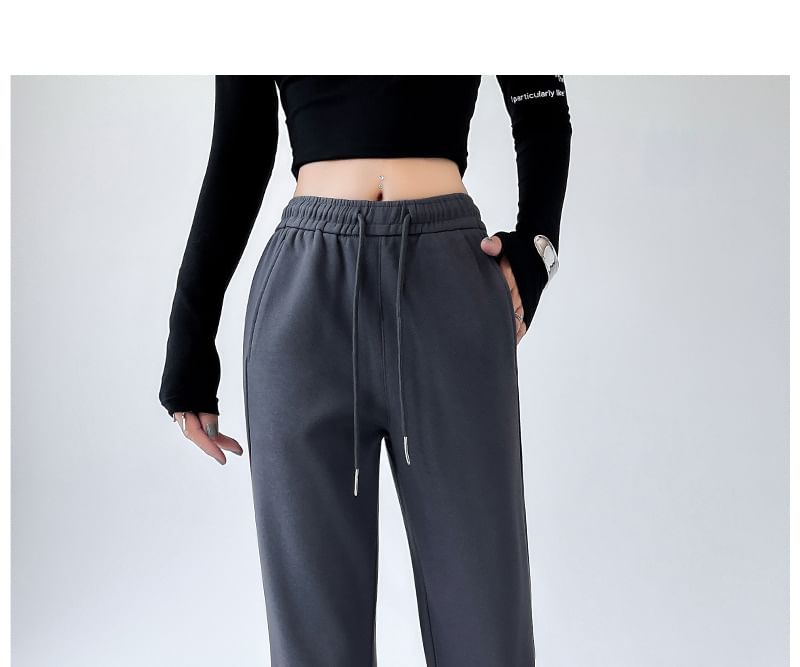 Colarseo - Effen wijd uitlopende joggingbroek met trekkoord in de taille